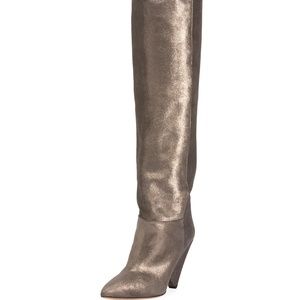 Isabel Marant Metallic Leather Lokyo Scrunch Boots